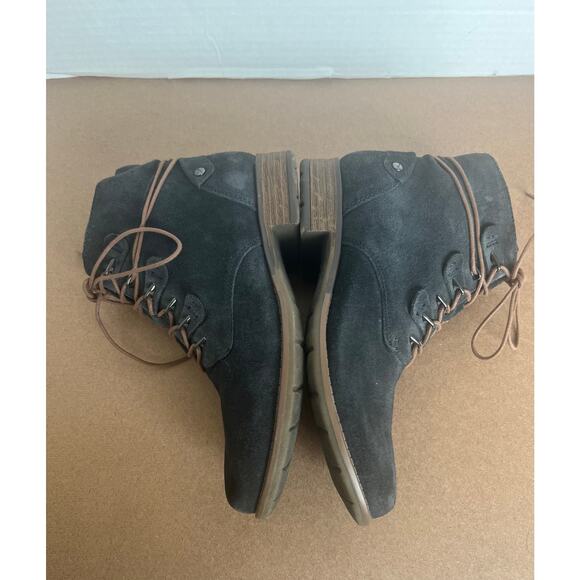 Earth Boone Navy Blue Gray Suede Lace Up and Zip Ankle Bootie Comfort Boots 7.5 - Picture 6 of 13